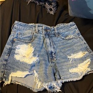 American Eagle Outfitters Ripped Blue Jean Shorts
